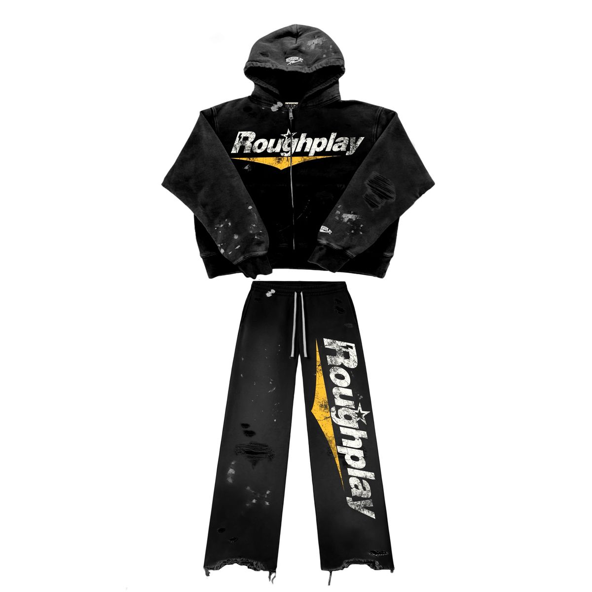 Roughplay Black Yellow Sweatsuit Zip Up