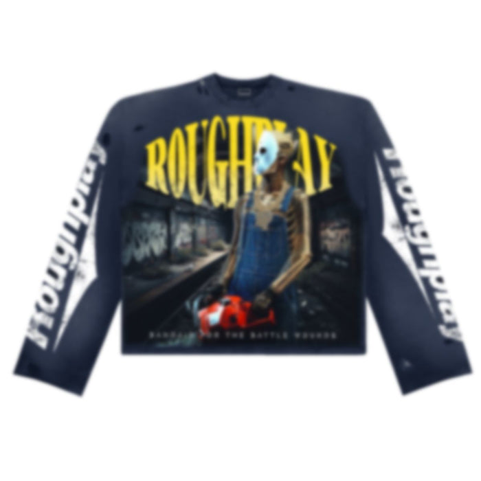 Roughplay "Chain Saw" Navy Tee Long Sleeve