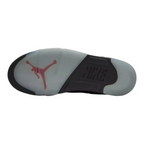 FLEX SHOP Air Jordan 5 Halloween sneaker showing the translucent rubber outsole with red Jumpman logo and Nike branding