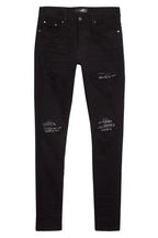 Amiri Black MX1 Bandana Ripped Patch Skinny Jeans