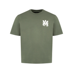 FLEX SHOP Amiri olive green cotton crew-neck t-shirt with white MA core logo on the chest