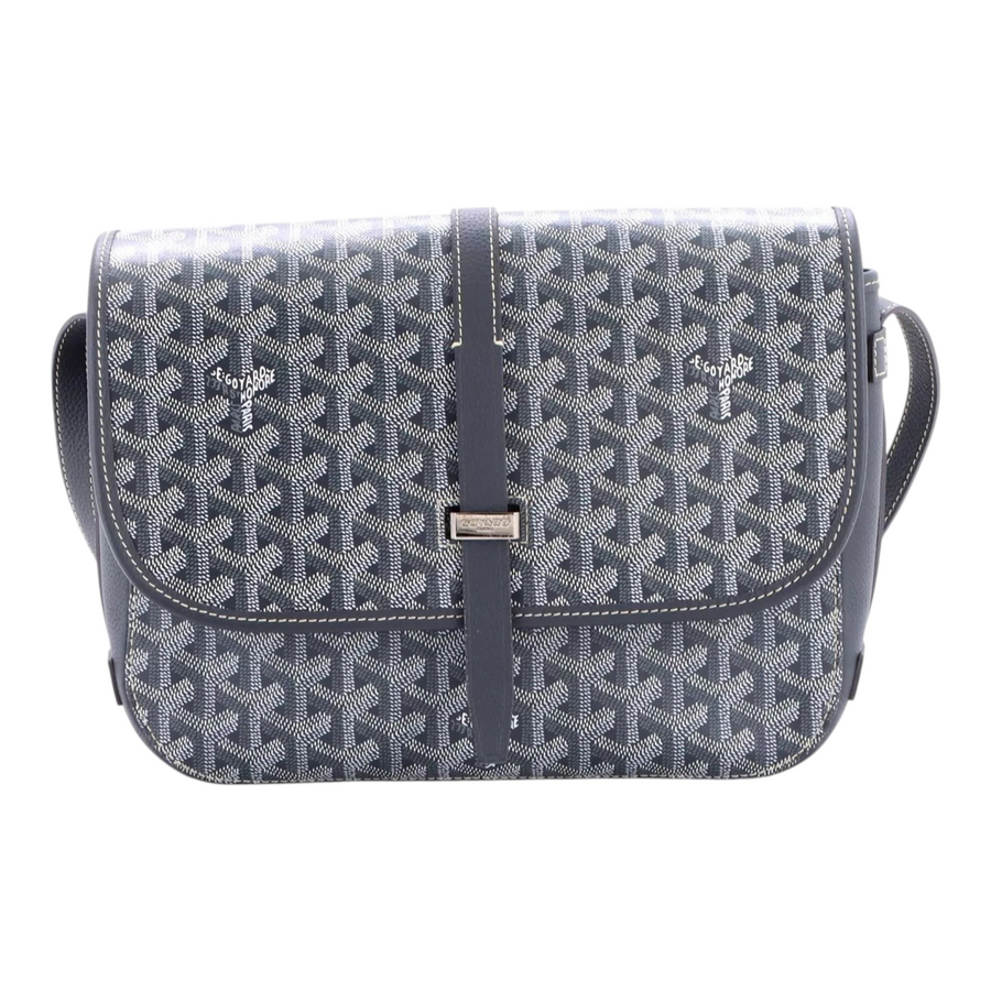 Goyard Grey MM Belvedere Messenger Bag Coated Canvas Pre-Owned