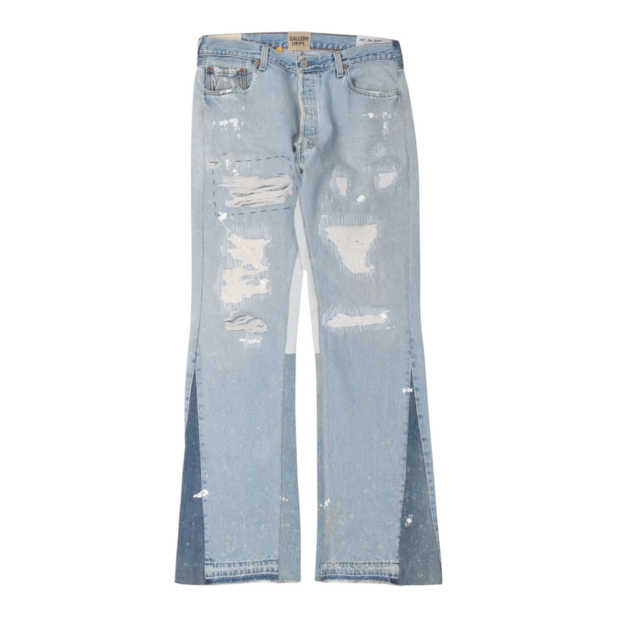 Gallery Dept. Distressed Indiana Flare Light Blue Jeans