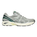 FLEX SHOP ASICS GT-2160 running shoe in seal grey mesh with jewel green accents and Gel cushioning technology.