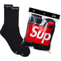 Supreme Hanes Crew Socks Black (4 Pack)