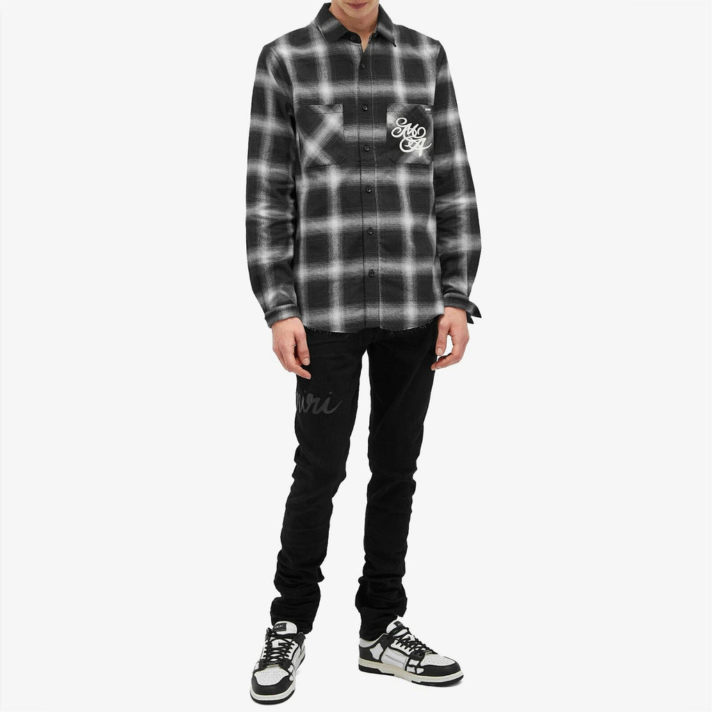 Amiri Jeans Black Script Logo Applique