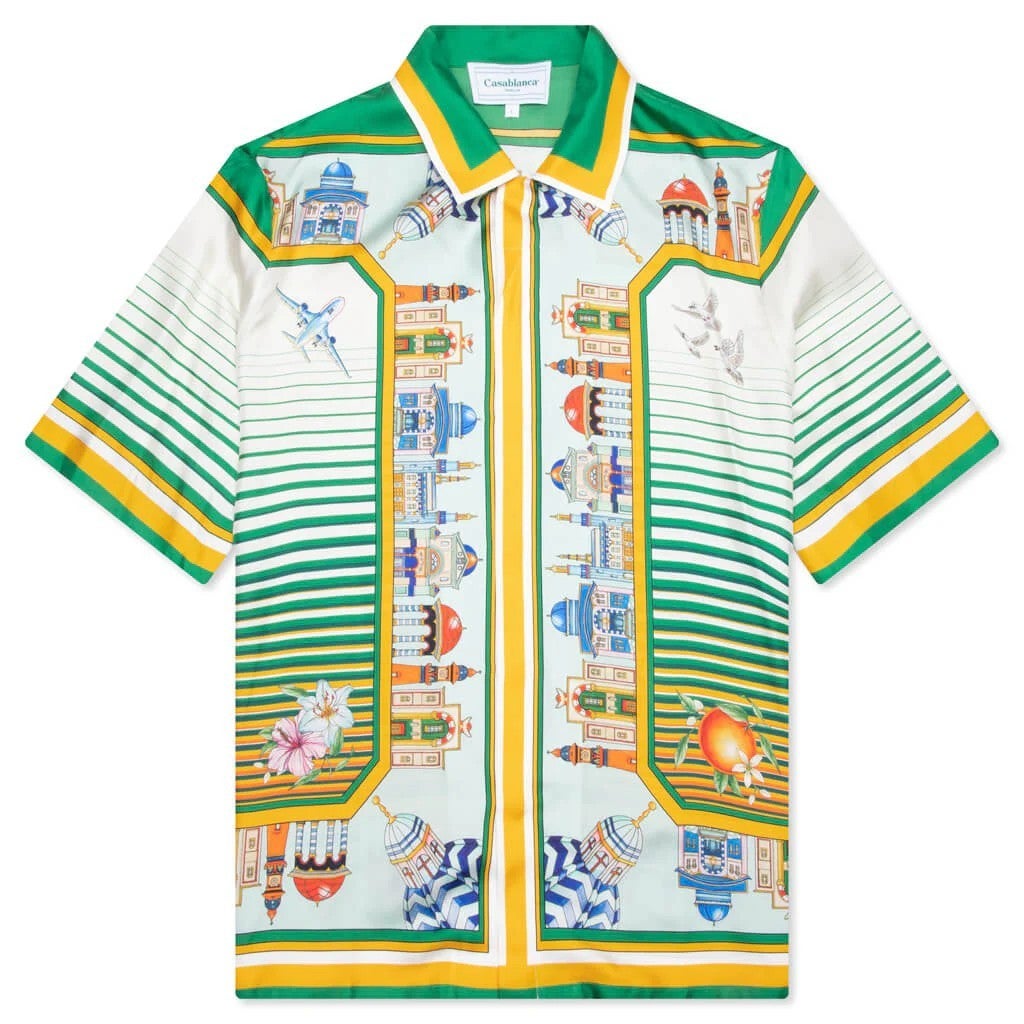 Casablanca Shirt Cityscape Silk Green