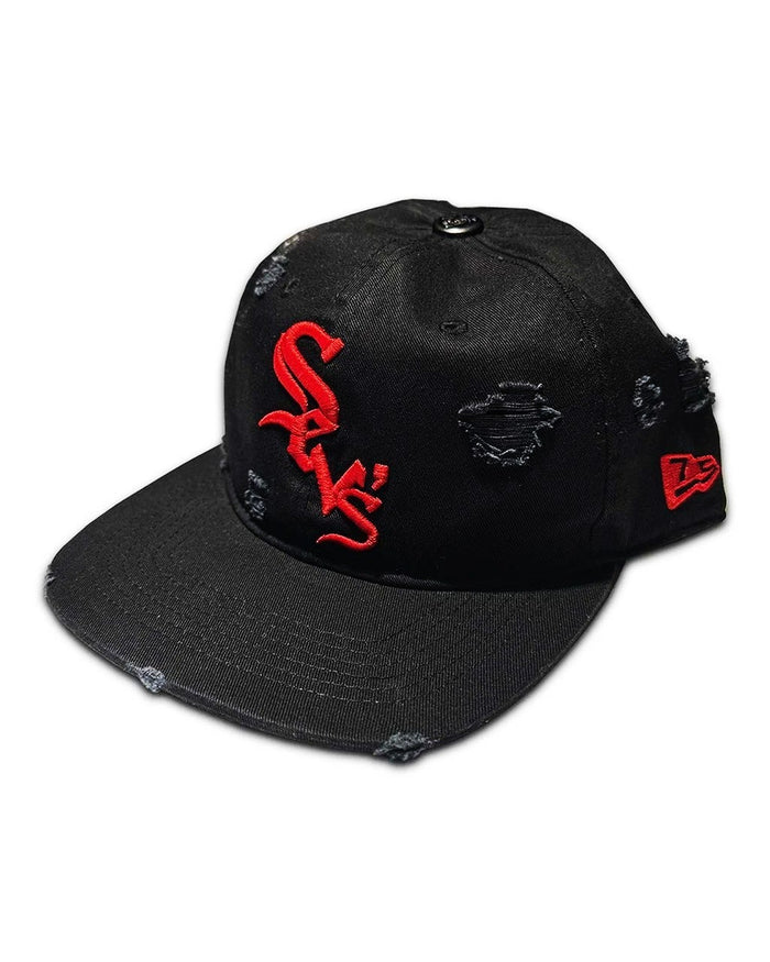 Triple Sevens Hat Black Red Snap Back