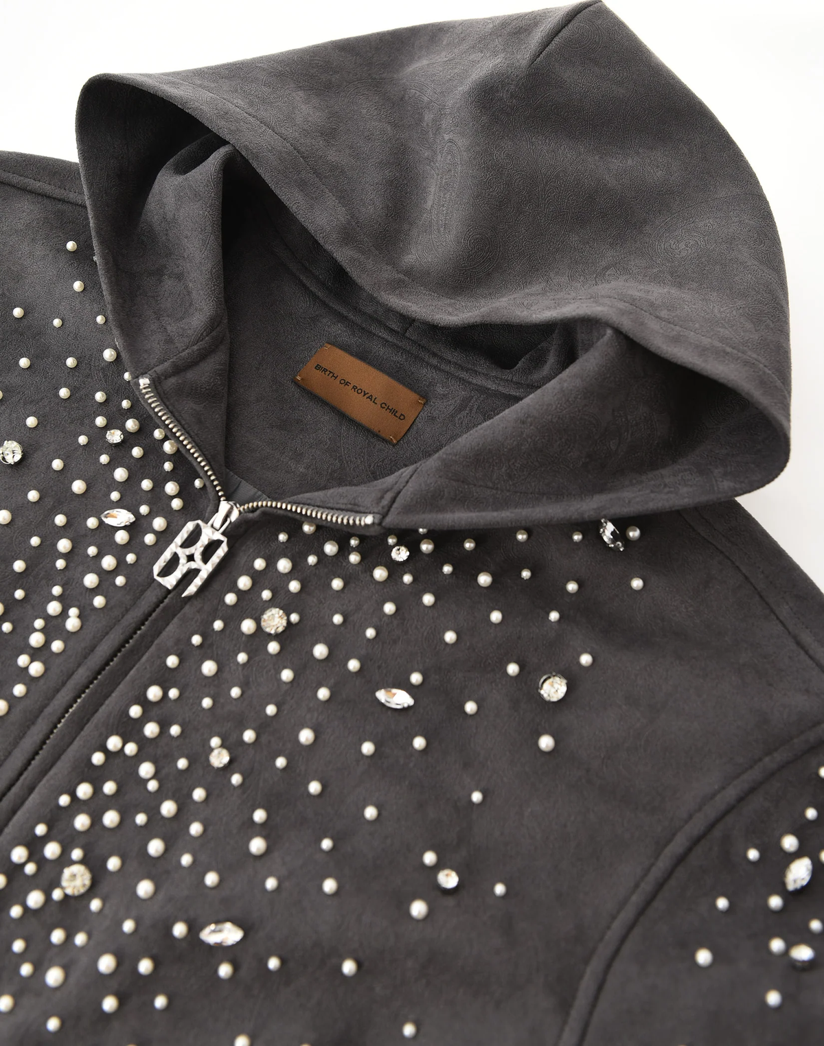 Birth Of Royal Child Hoodie Grey Cashew Blossom