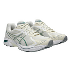 FLEX SHOP ASICS GT-2160 sneakers in cream and jasper green with mesh upper and Gel cushioning for everyday comfort.