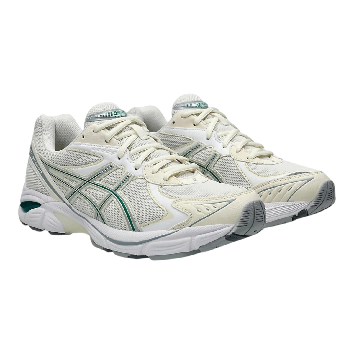 FLEX SHOP ASICS GT-2160 sneakers in cream and jasper green with mesh upper and Gel cushioning for everyday comfort.