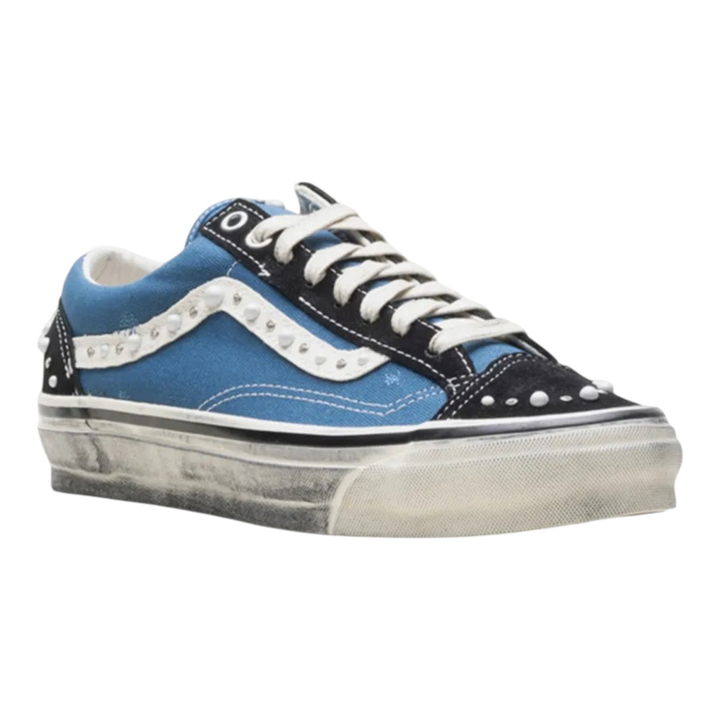 FLEX SHOP Vans Old Skool 36 sneakers in pearl blue with white pearlized embellishments and distressed rubber soles.