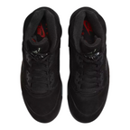 FLEX SHOP Air Jordan 5 Halloween sneakers in black nubuck with red accents and glow-in-the-dark details, top view
