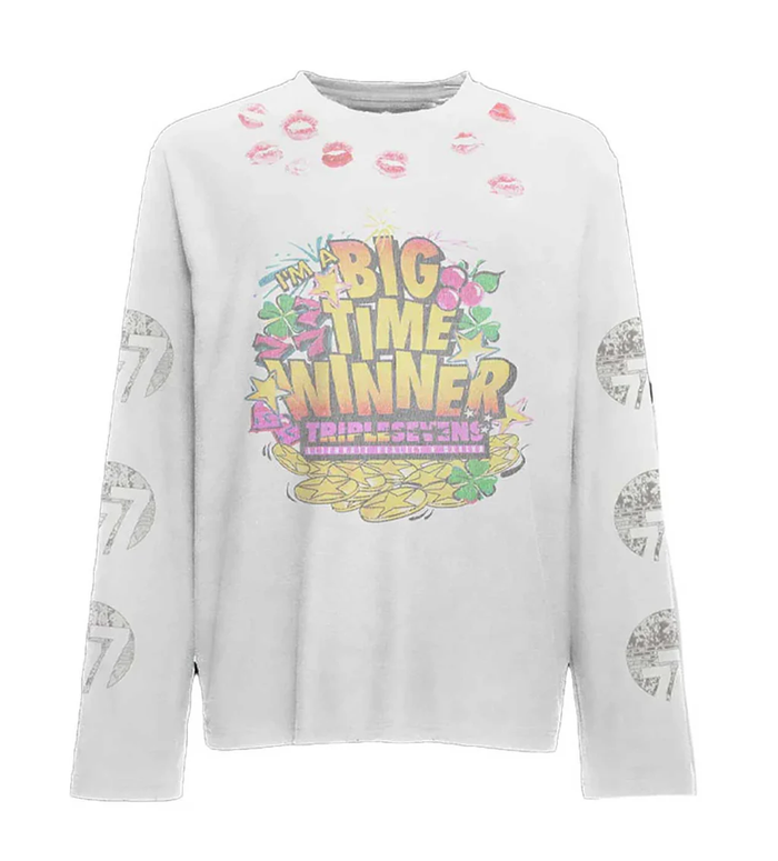 Triple Sevens Tee White Lucky Longsleeve