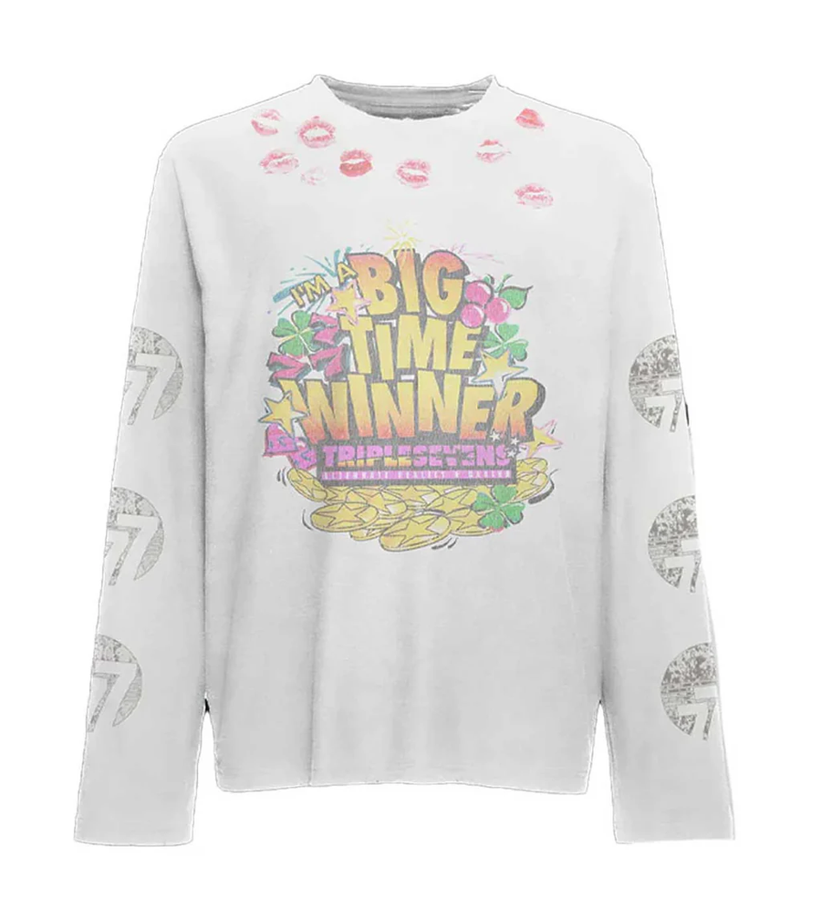 Triple Sevens Tee White Lucky Longsleeve