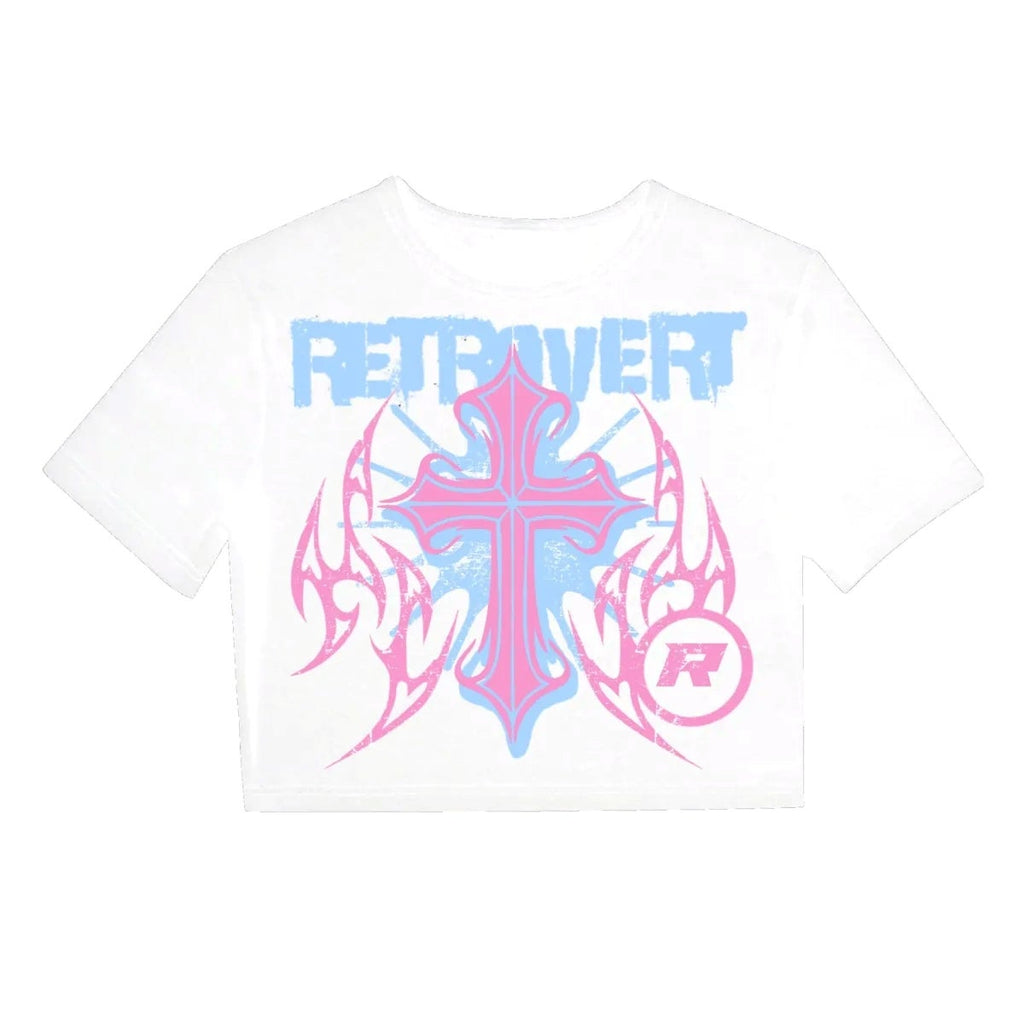 RetroVert Woman's White CROSS BIKER Set