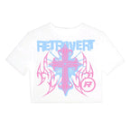 RetroVert Woman's White CROSS BIKER Set