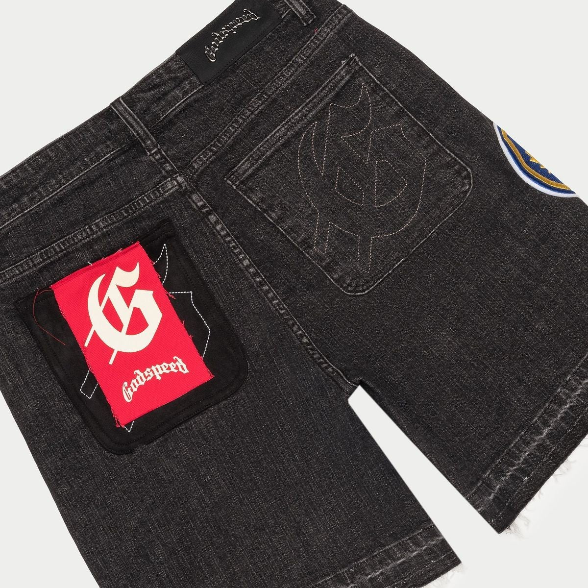 Godspeed Denim Shorts Black Patchwork v2