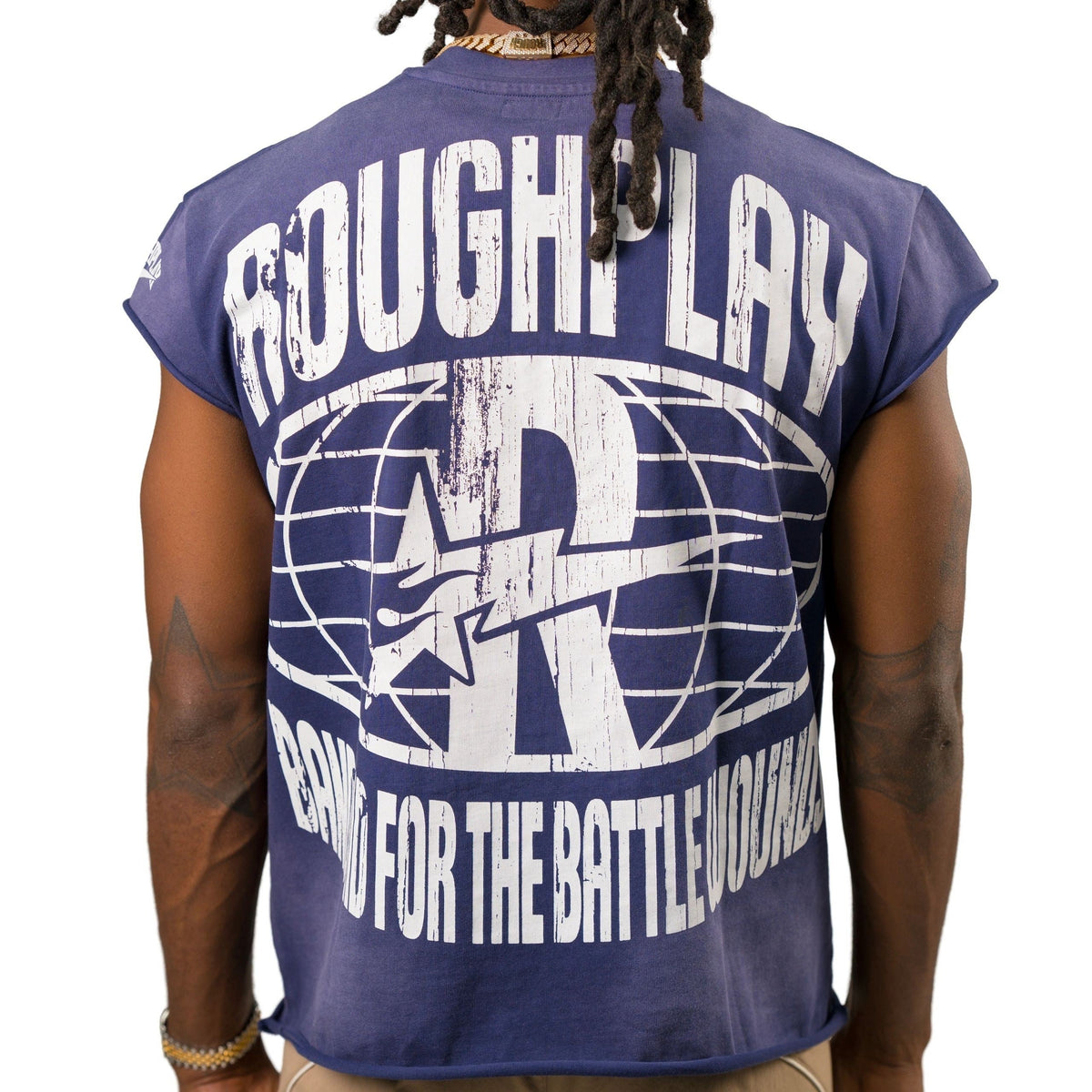 Roughplay Tee Chainsaw Navy Sleeveless