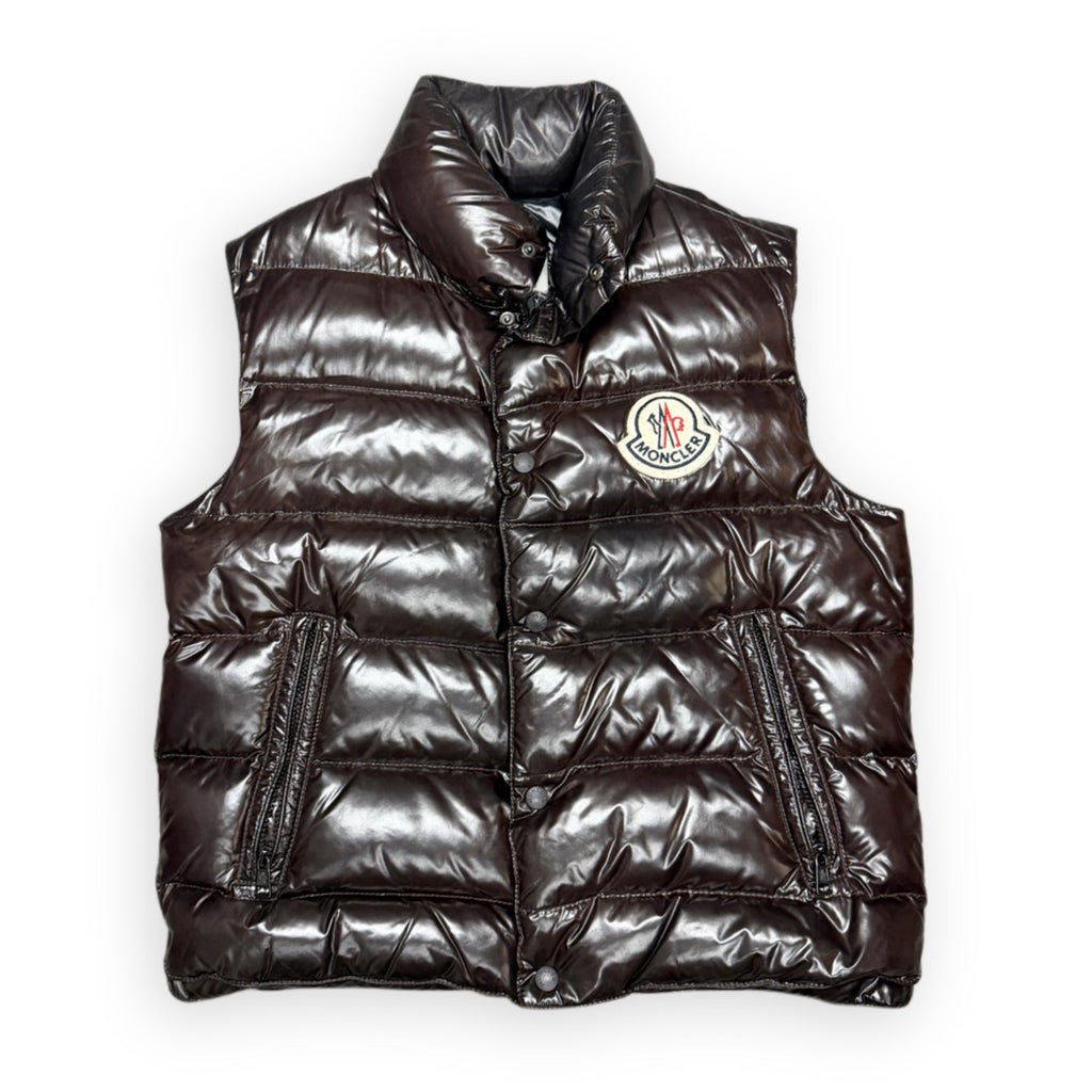 Moncler Puffer Vest Brown Gilet Preowned