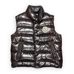 Moncler Puffer Vest Brown Gilet Preowned