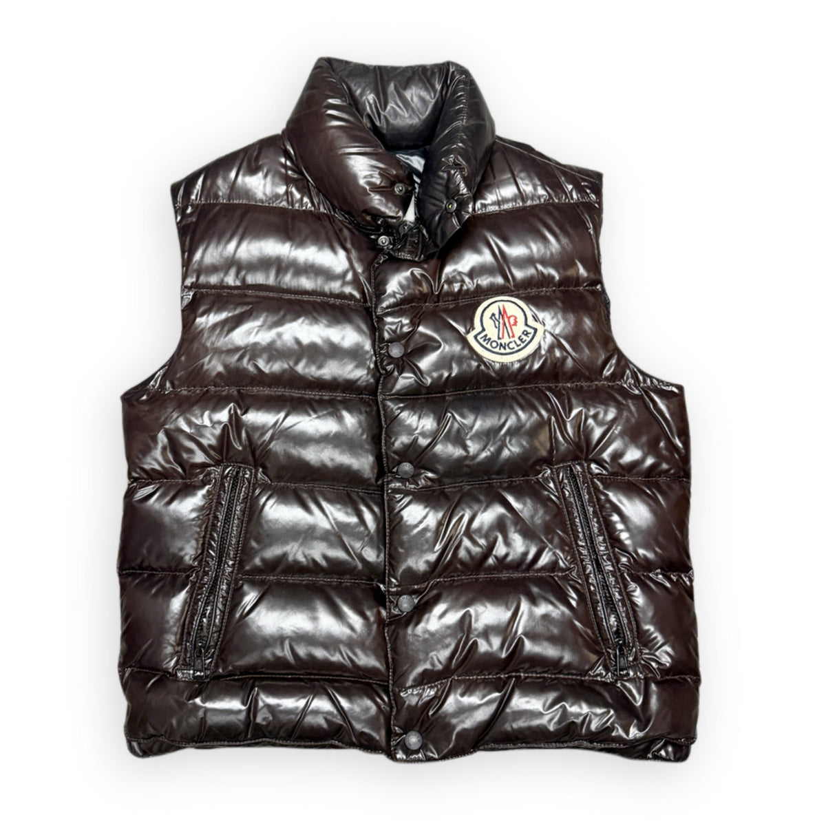 Moncler Puffer Vest Brown Gilet Preowned
