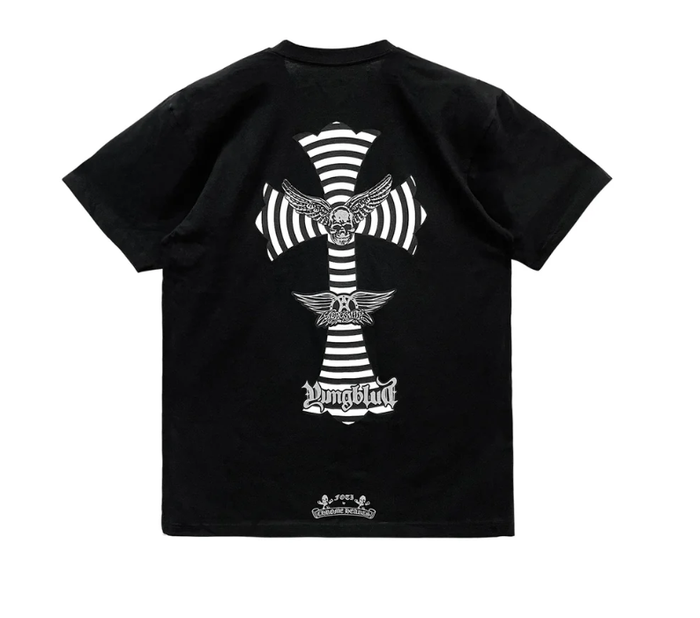 Chrome Hearts Tee Foti Yungblud Aerosmith Cross Black