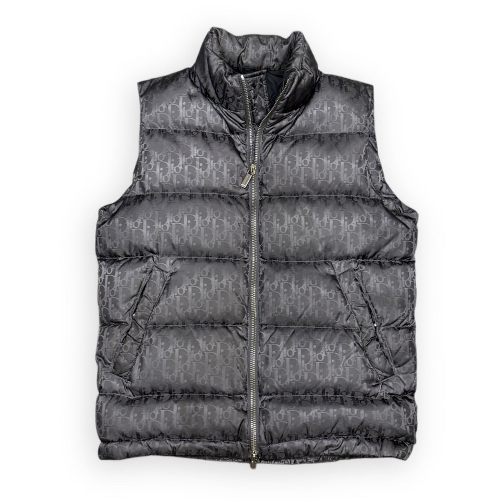 Dior Puffer Vest Grey Oblique Preowned