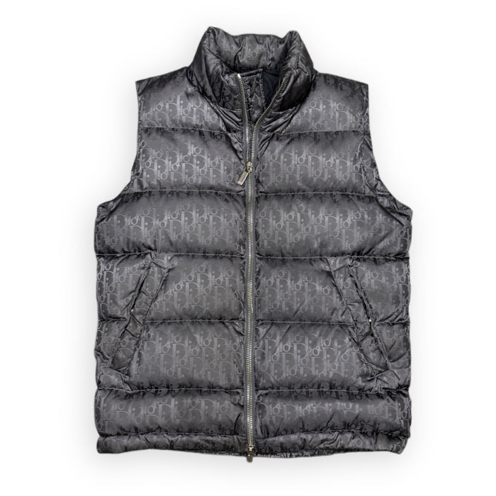 Dior Puffer Vest Grey Oblique Preowned