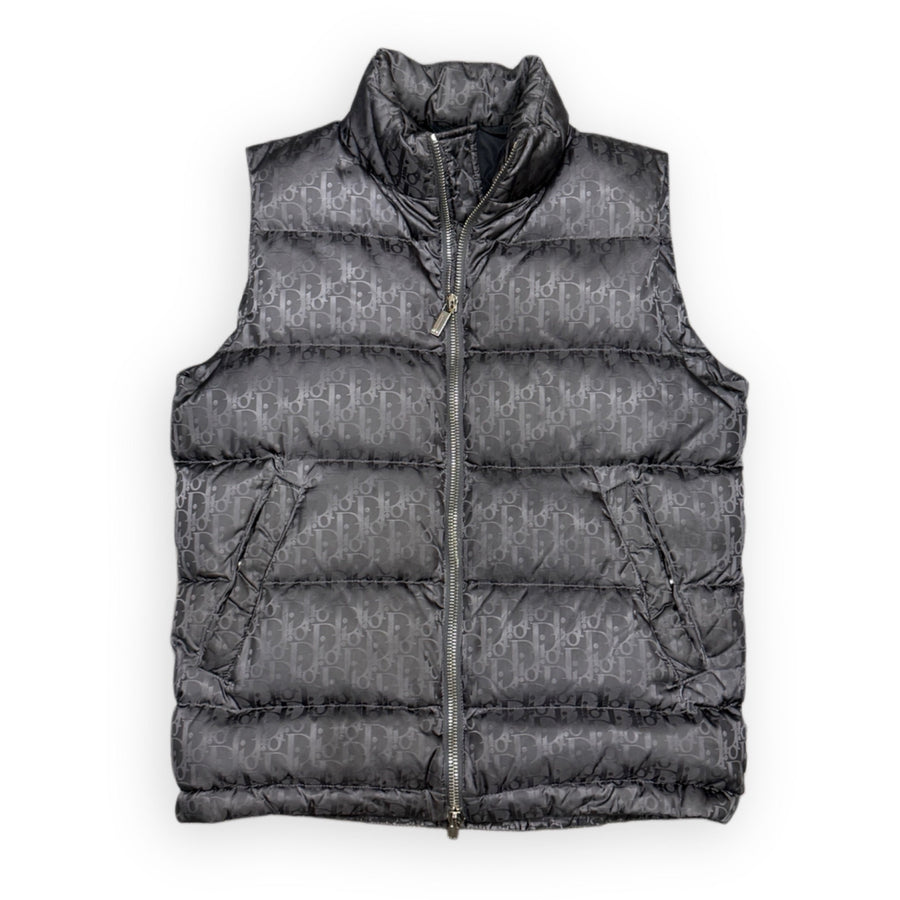 Dior Puffer Vest Grey Oblique Preowned