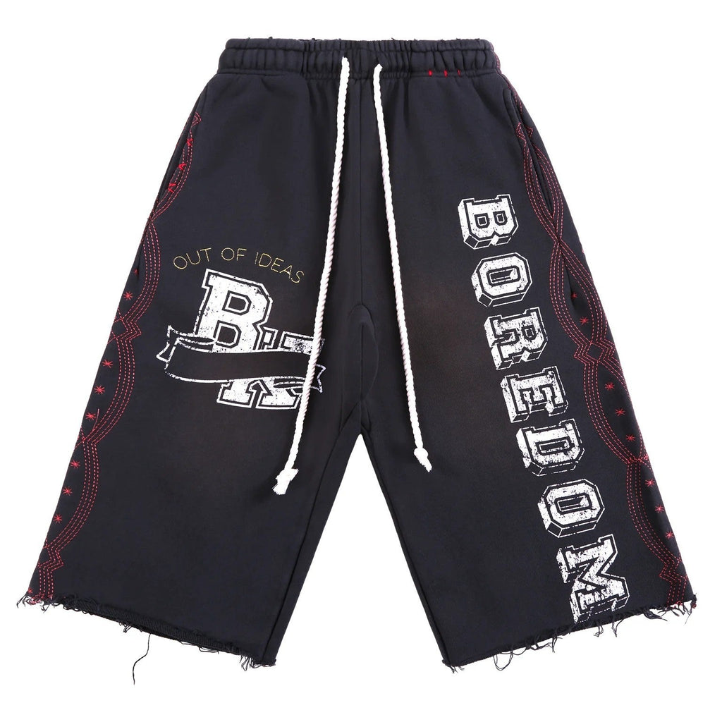 Boredom Kills Shorts Collegiate Faded Black