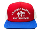 Chrome Hearts Hat Red Blue Hollywood Triple Cross Trucker