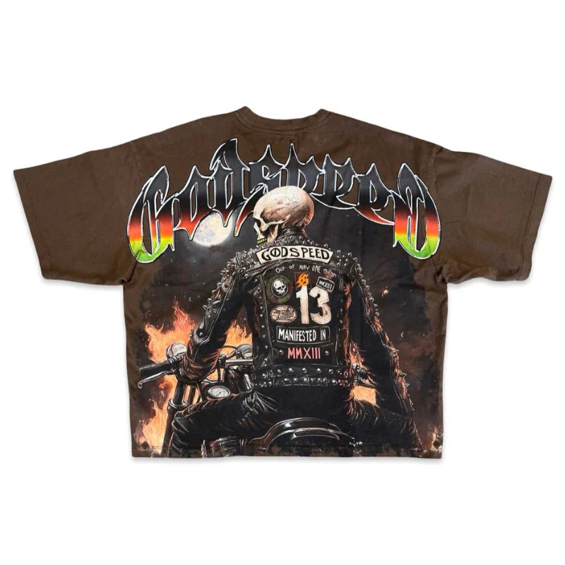Godspeed Tee Biker Nation Brown