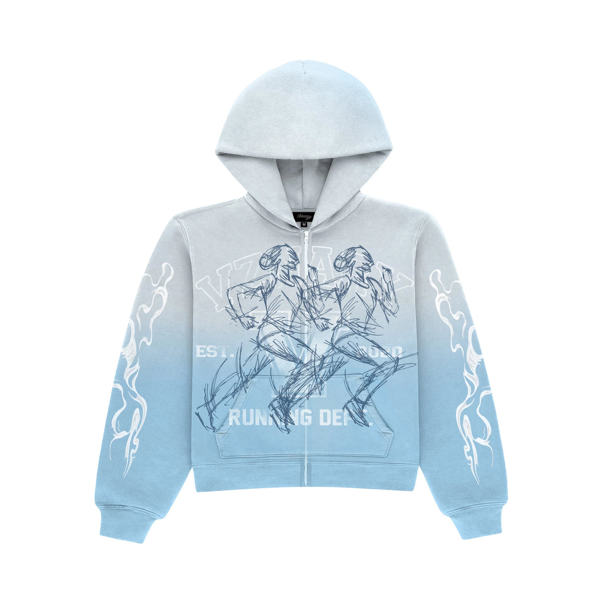 Visionary Club Hoodie Blue OVERSIZED ZIP UP