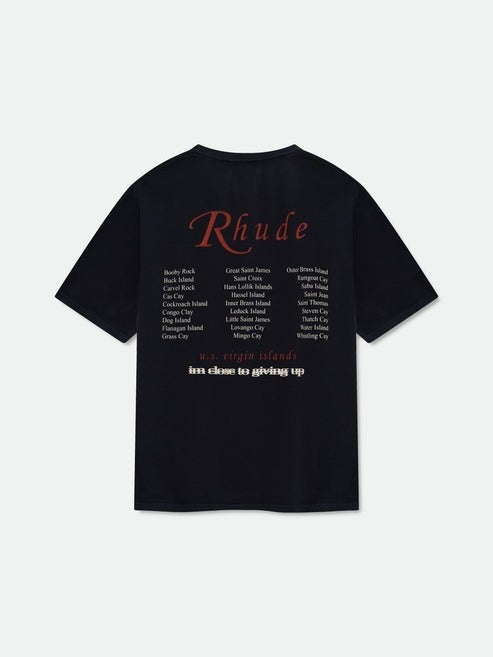 Rhude Tee USVI REGATTA TOUR Vintage Black