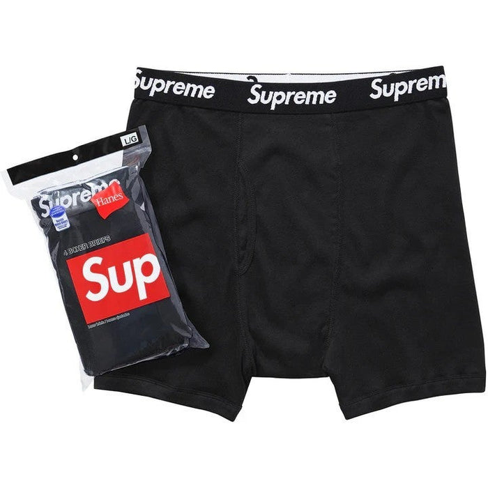 Supreme Hanes Boxer Briefs Black (4 Pack)