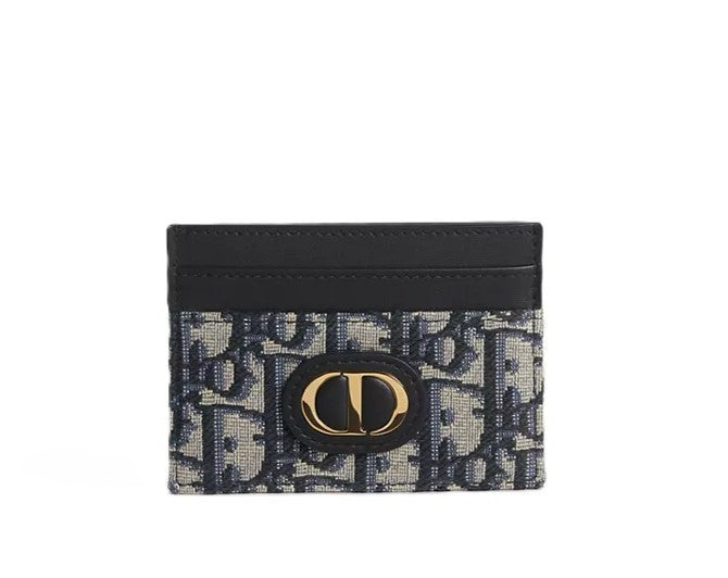 Dior Card Holder 30 Montaigne Freesia Oblique Jacquard