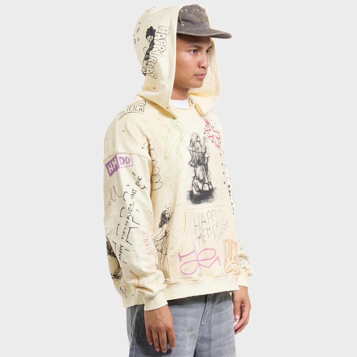 HMDD Hoodie Cream Sketch