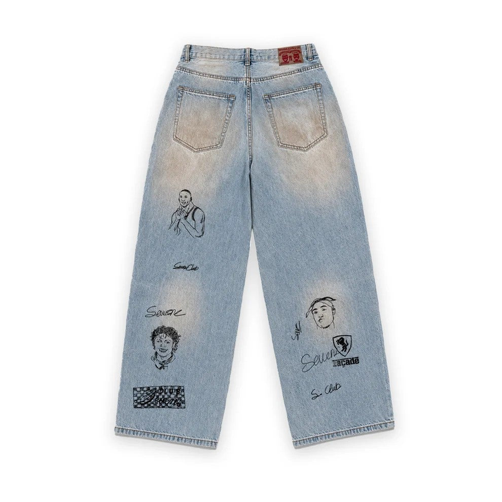 Triple Sevens Scribble Denim Blue