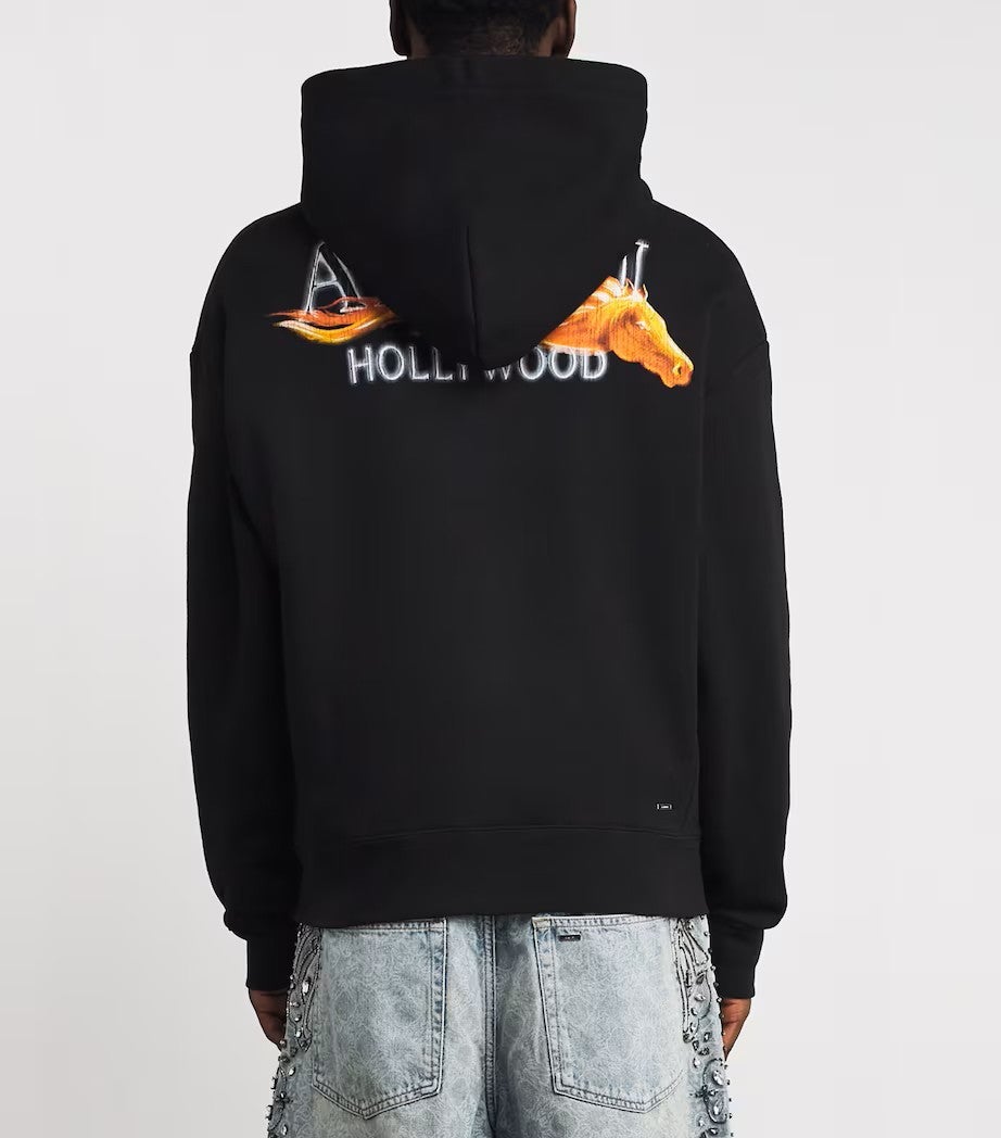 Amiri Hoodie Hollywood Horse Black