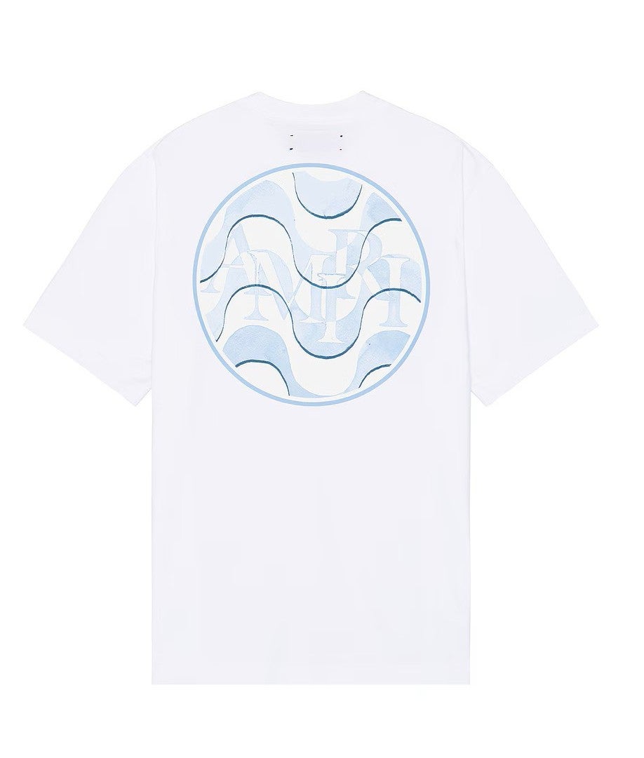 Amiri Tee Staggered Wave White