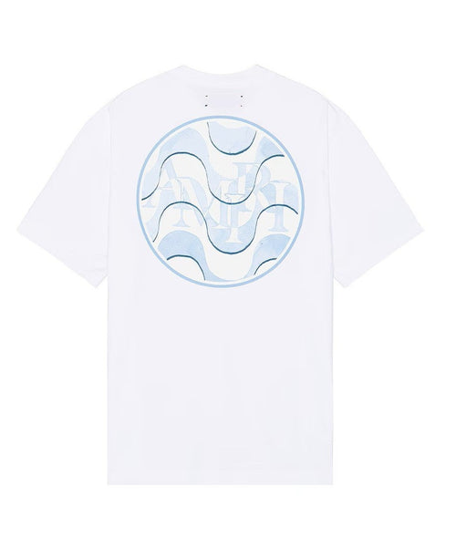 Amiri Tee Staggered Wave White