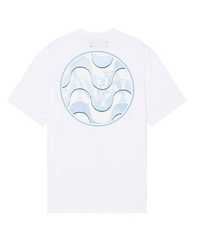 Amiri Tee Staggered Wave White