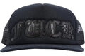 Chrome Hearts Hat Fuck Black Black Leather Patch Trucker