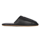 Amiri MA Logo Embossed Leather Mules Black