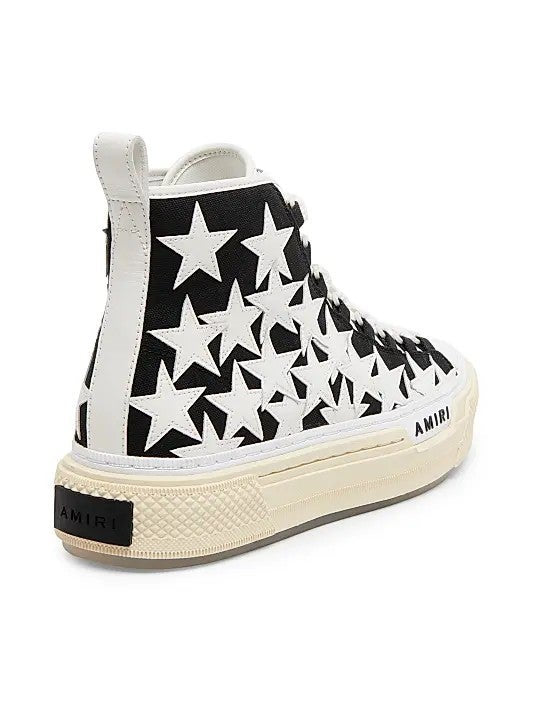 Amiri Court Sneakers Black White Stars