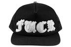 Chrome Hearts Hat Fuck White Leather Patch Trucker