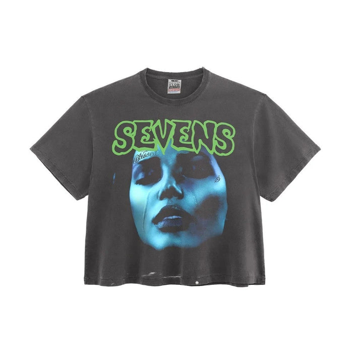 Triple Sevens Tee Tears Vintage Washed Black