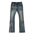 VICIOUS JEANS DARK BLUE SIDE PEARLS FLARE VC1072 MUD