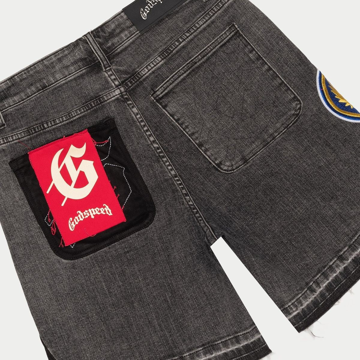 Godspeed Denim Shorts Grey Patchwork v2